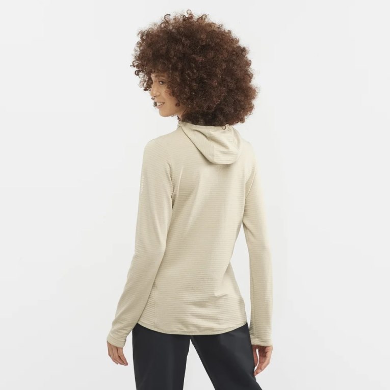 Chaquetas Salomon Essential Lightwarm Encapuchado Mujer Creme | MX UHFQ639